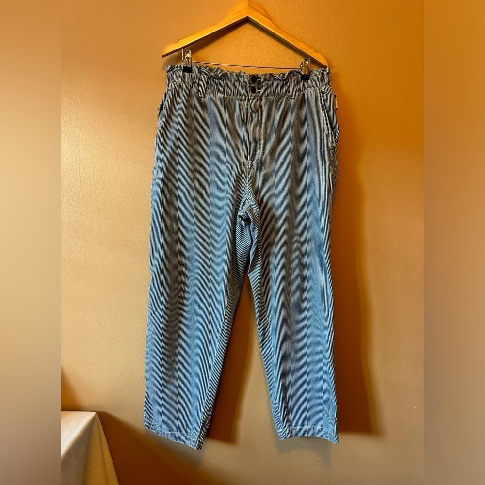 Universal Thread Striped Stretch tapered denim SZ 16 Blue White Plus